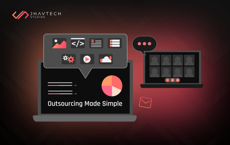 Outsourcing software development made simple illustration