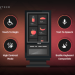 Accessible kiosk interface with assistive technology features