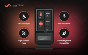 Accessible kiosk interface with assistive technology features