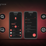 A team of mobile app developers collaborating on a project.