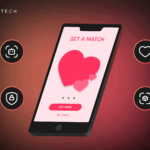 Mobile dating app interface with icons