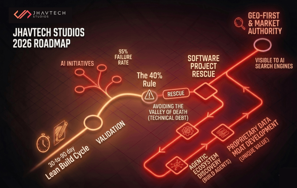 App roadmap showing risks, rescue, and scaling